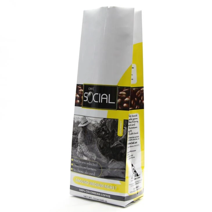 Aluminiumfolie Side Gusset Coffee Packsack