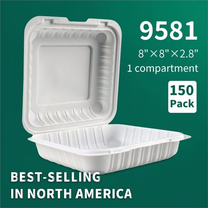 YR9581 Amerika Heißer Verkauf Einweg Take Out Clamshell Food Container Mikrowellen-Lunchbox mit Scharnier