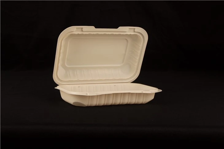 9x6inch Hinged To Go Clamshell Mineral gefüllter Imbissbehälter mikrowellengeeignet