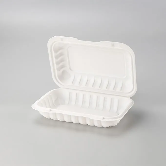 6 x 9 Zoll Weiß Pp Mikrowellengeeignete Lebensmittelbehälter Essen zum Mitnehmen Lunchbox Wiederverwendbarer Clamshell-Lebensmittelbehälter aus KunststoffH