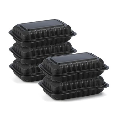 Schwarze Take-Away-Behälter mit einem Fach